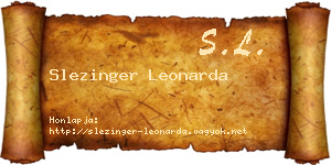 Slezinger Leonarda névjegykártya